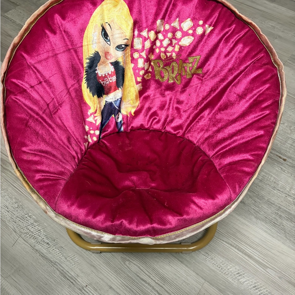 Vintage Bratz Doll Foldable Child’s Chair Pink w/ Gold Modern Design rare